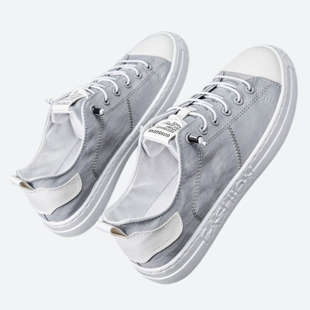 Zachary - Canvas Lace up Trainers — Grey