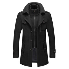 Cameron - Wool Coat with Inner Layer — Black