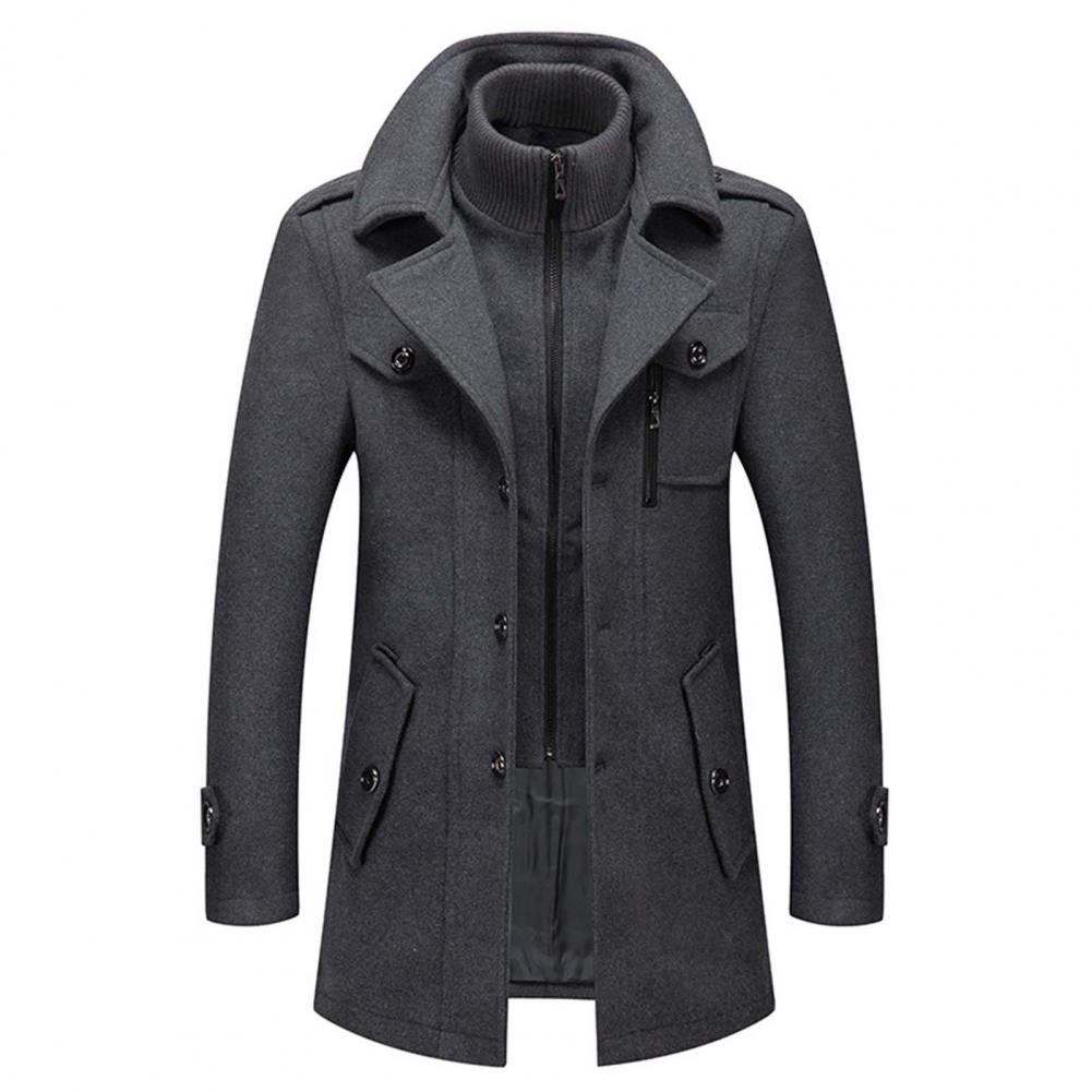 Cameron - Wool Coat with Inner Layer — Grey