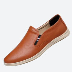 Quentin - Leather Slip on Shoes — Orange