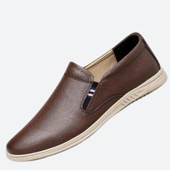 Quentin - Leather Slip on Shoes — Brown