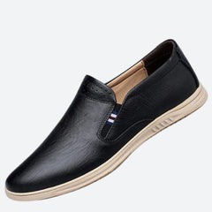 Quentin - Leather Slip on Shoes — Black