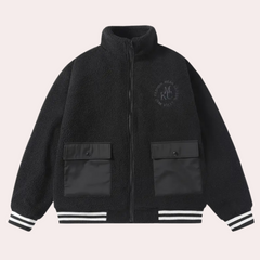 Nathaniel - Fleece Zip Jacket with Pockets — Black