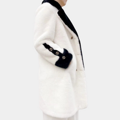 Tiffany - Faux Fur Coat with Contrast Trim