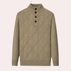 Michael - Cable Knit Henley Jumper