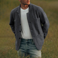 Brendan - Knit Blazer Cardigan — Dark grey