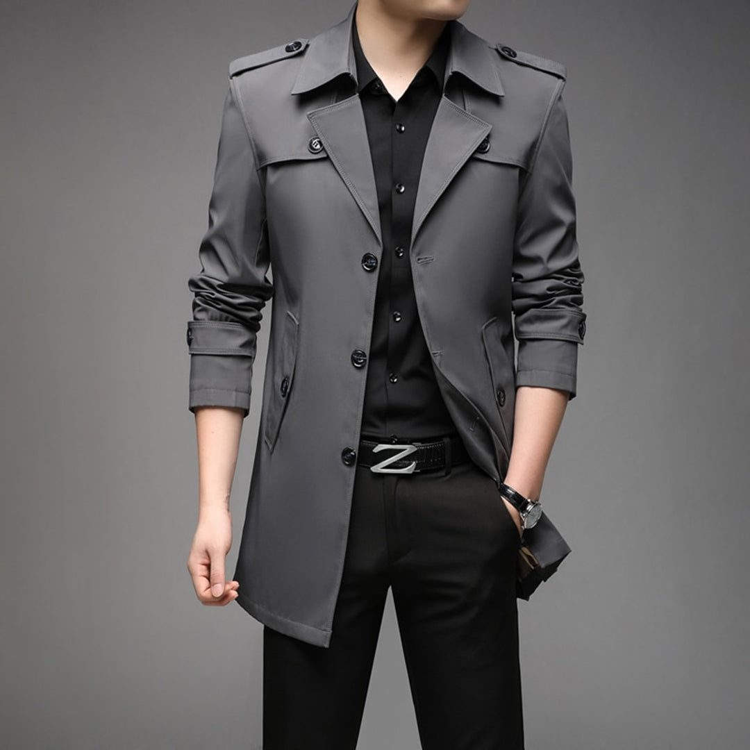 Quentin - Double Breasted Trench Coat — Dark grey