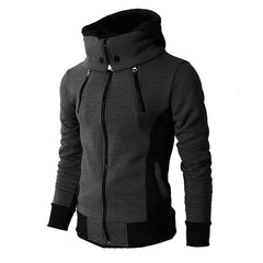 Sullivan - Asymmetric Zip Hooded Jacket — Dark grey