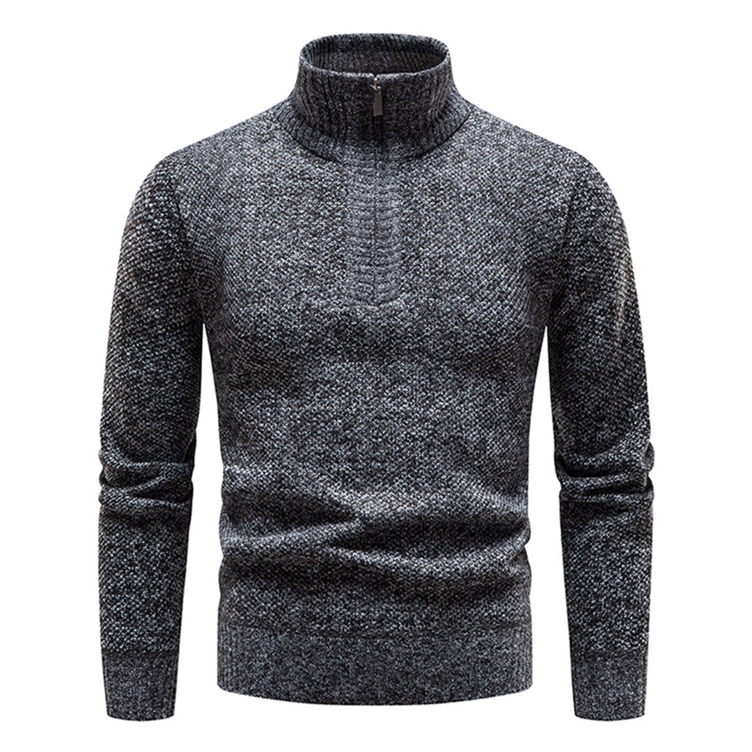Orlando - Marled Turtleneck Jumper — Dark grey