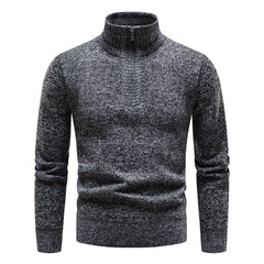 Orlando - Marled Turtleneck Jumper — Dark grey