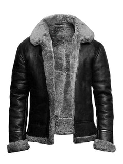 Dean - Shearling Aviator Coat — Grey