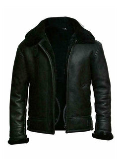 Dean - Shearling Aviator Coat — Black