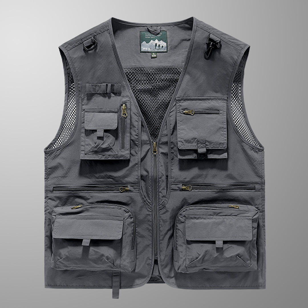 Tristan - Multi Pocket Utility Vest — Deep grey