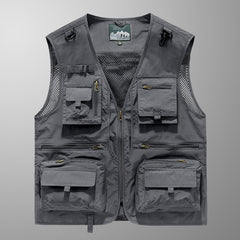 Tristan - Multi Pocket Utility Vest — Deep grey