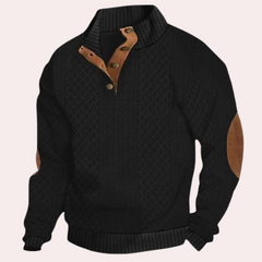 Terence - Jumper with Elbow Patches — Black