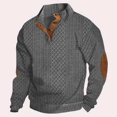 Terence - Jumper with Elbow Patches — Grey