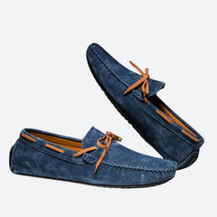 Campbell - Suede Moccasin Slippers — Dark blue