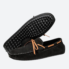 Campbell - Suede Moccasin Slippers — Black