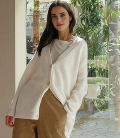 Clementine - Relaxed Button Cardigan — Off-white