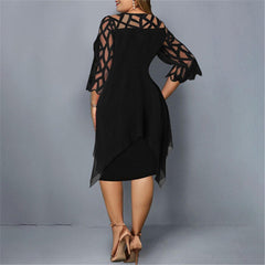 Valentina - Chiffon Overlay Midi Dress