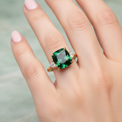 Fionn - Green Crystal Cocktail Ring