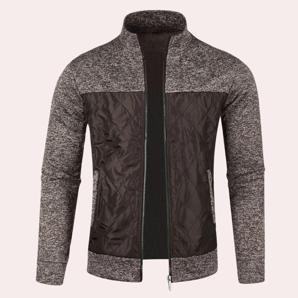 Bradley - Zip Neck Knit Jacket — Coffee