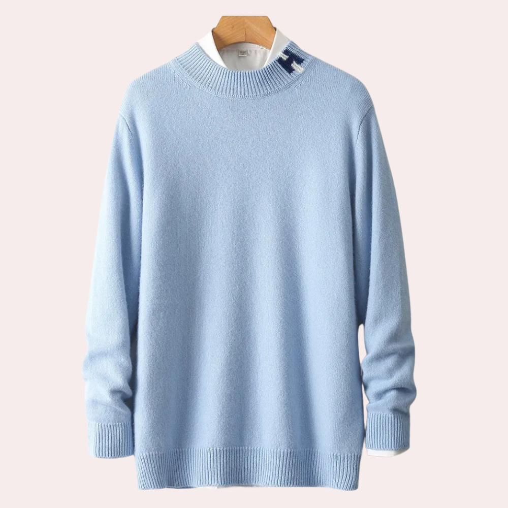 Victor - Crew Neck Jumper — Light blue