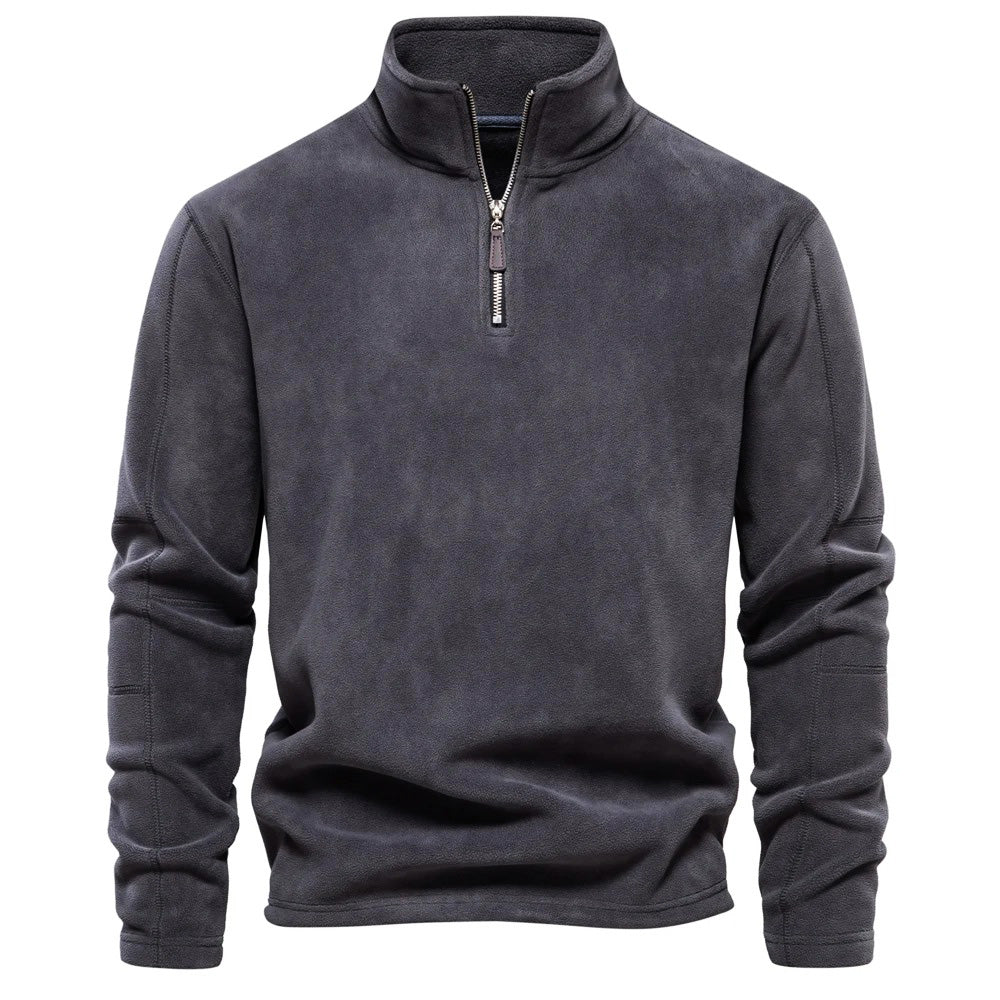 Garrett - Fleece Half Zip Jumper — Dark grey