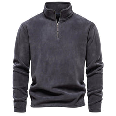 Garrett - Fleece Half Zip Jumper — Dark grey