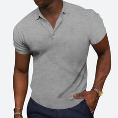 Chandler - V Neck Polo Shirt — Grey