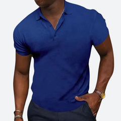 Chandler - V Neck Polo Shirt — Dark blue