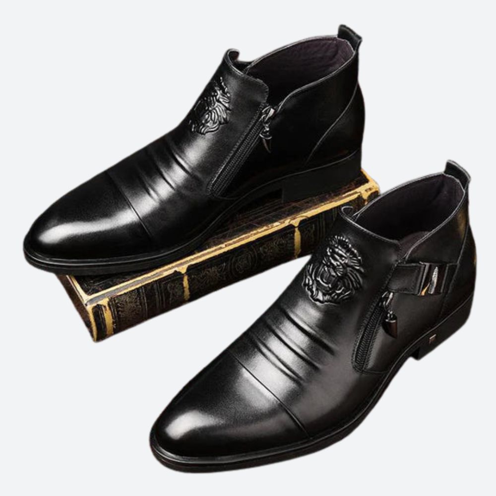 Nathaniel - Leather Zip Chelsea Boots