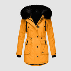 Angelina - Parka with Fur Trimmed Hood — Gold