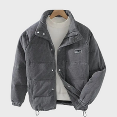 Terence - Corduroy Stand Collar Jacket — Grey