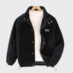 Terence - Corduroy Stand Collar Jacket — Black