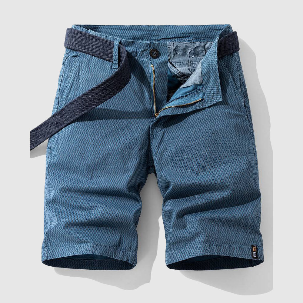 Bernadette - Cotton Shorts with Belt — Dark Blue