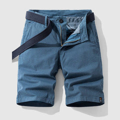Bernadette - Cotton Shorts with Belt — Dark Blue