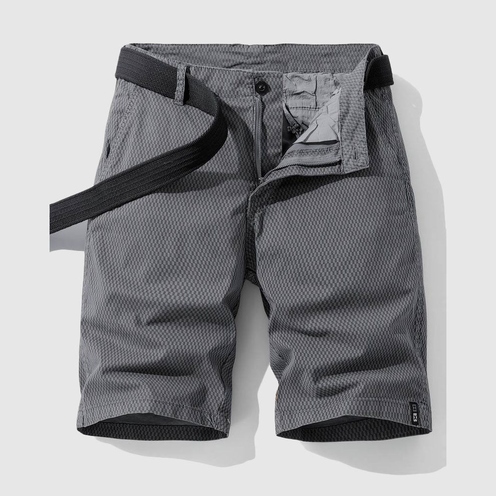 Bernadette - Cotton Shorts with Belt — Gray
