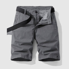 Bernadette - Cotton Shorts with Belt — Gray
