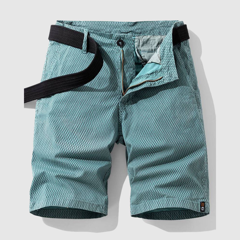 Bernadette - Cotton Shorts with Belt — Light Blue