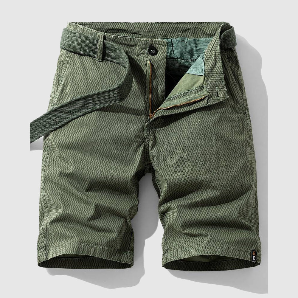 Bernadette - Cotton Shorts with Belt — Green