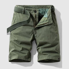 Bernadette - Cotton Shorts with Belt — Green