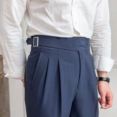 Ashton - Pleated Trousers with Buckle