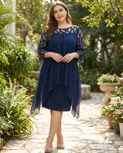 Valentina - Chiffon Overlay Midi Dress