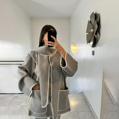 Shirley - Tweed Coat with Pearl Trim
