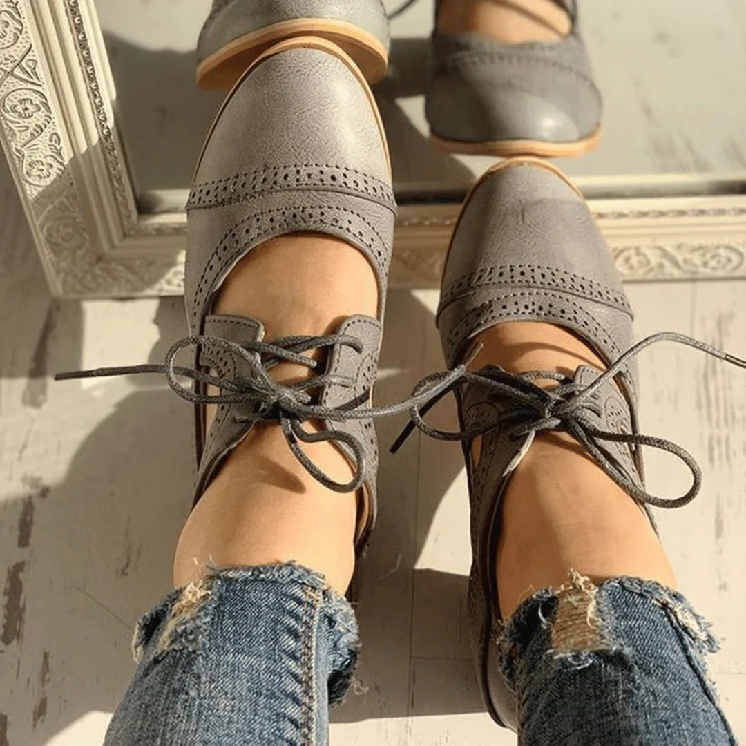 Marcella - Brogue Lace up Heeled Shoes