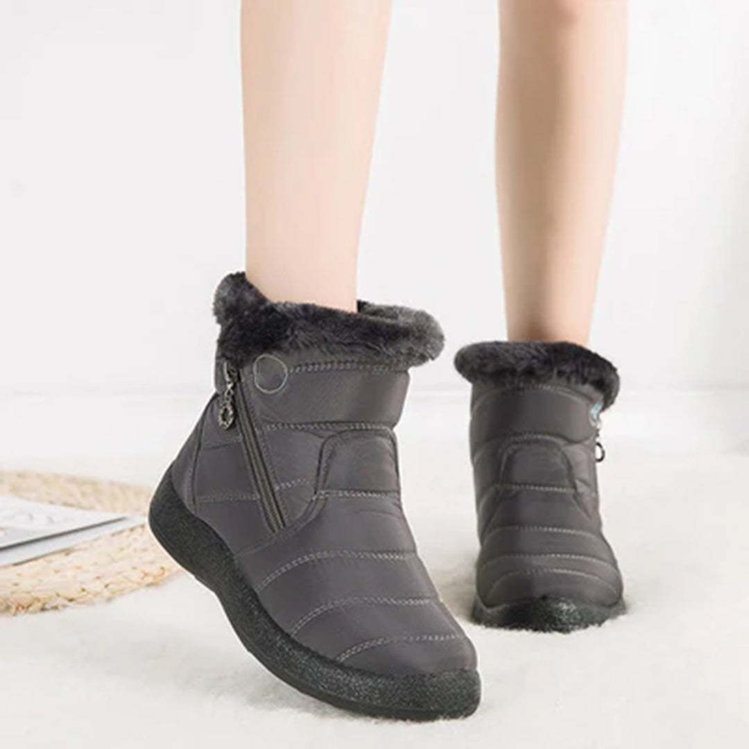 Danielle - Padded Fur Trim Snow Boots