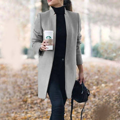Maxine - Longline Blazer Coat — Grey
