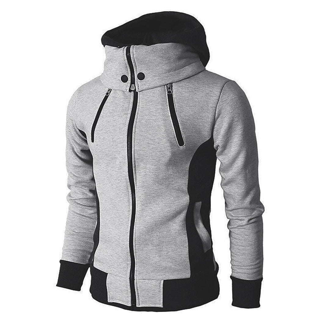 Sullivan - Asymmetric Zip Hooded Jacket — Grey