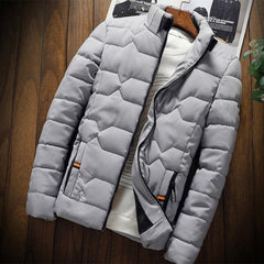 Fernanda - Quilted Stand Collar Puffer — Grey